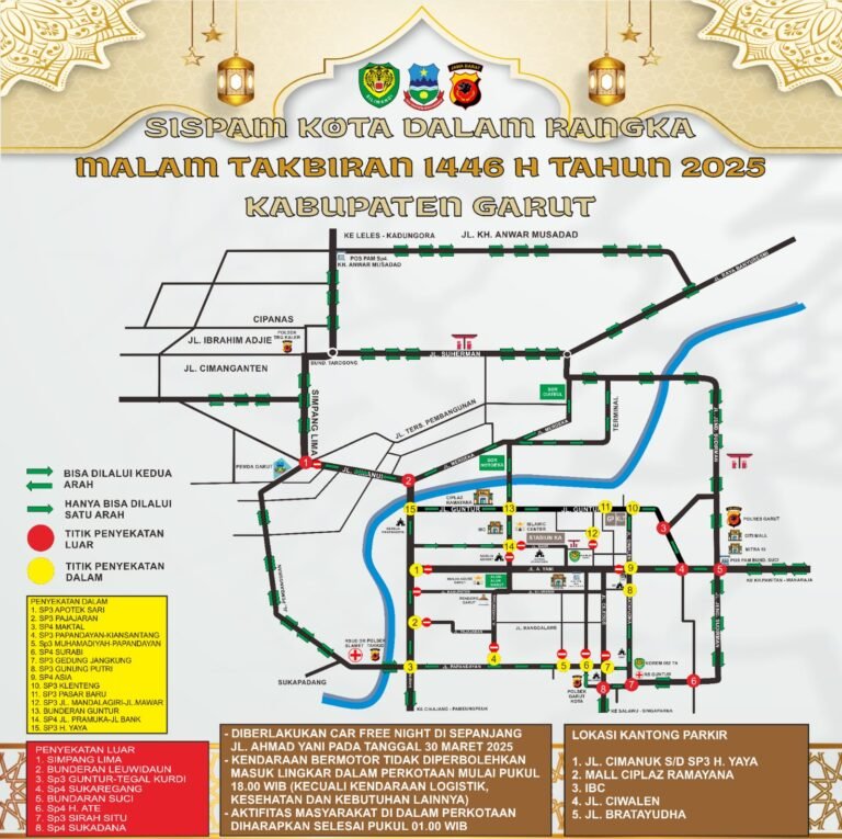 Antisipasi Kemacetan, Polres Garut Siapkan Rute pada Car Free Night Malam Takbir