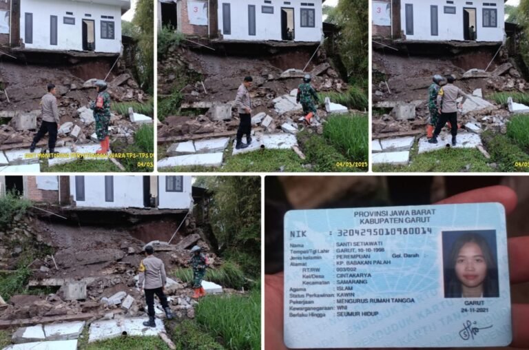 Polsek Samaran Bersama Anggota, Cek TKP Ambrolnya TPT Akibat Hujan Deras