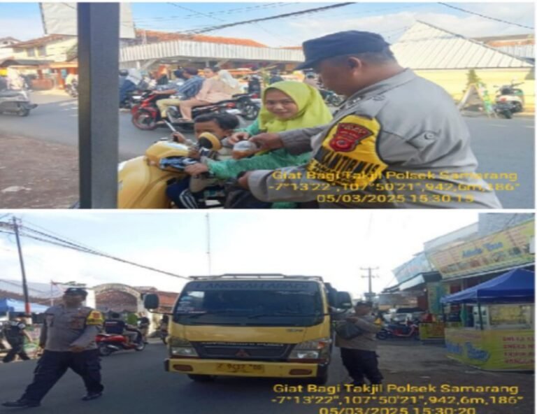 Cooling Sistem Dengan Cara Bagi-Bagi Takjil Pada Masyarakat Yang Melintas di Wilkum Polsek Samarang.