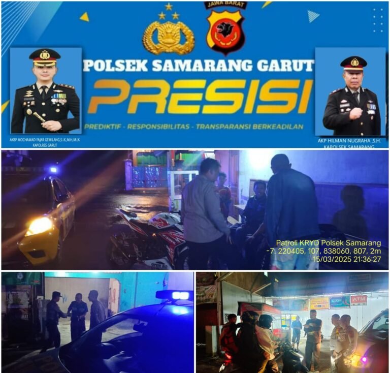 Giat KRYD, Malam Garut Lautan Biru dan Mitigasi Bencana Di Wilayah Hukum Polsek Samarang.