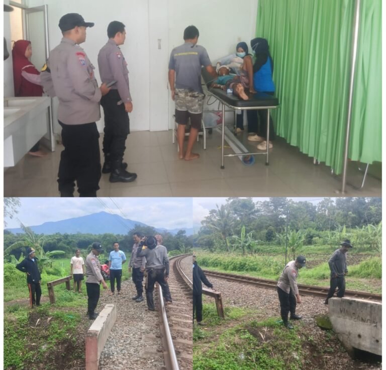Polsek Lewigoong Cek TKP Korban Kecelakaan Kereta Api di Leuwigoong