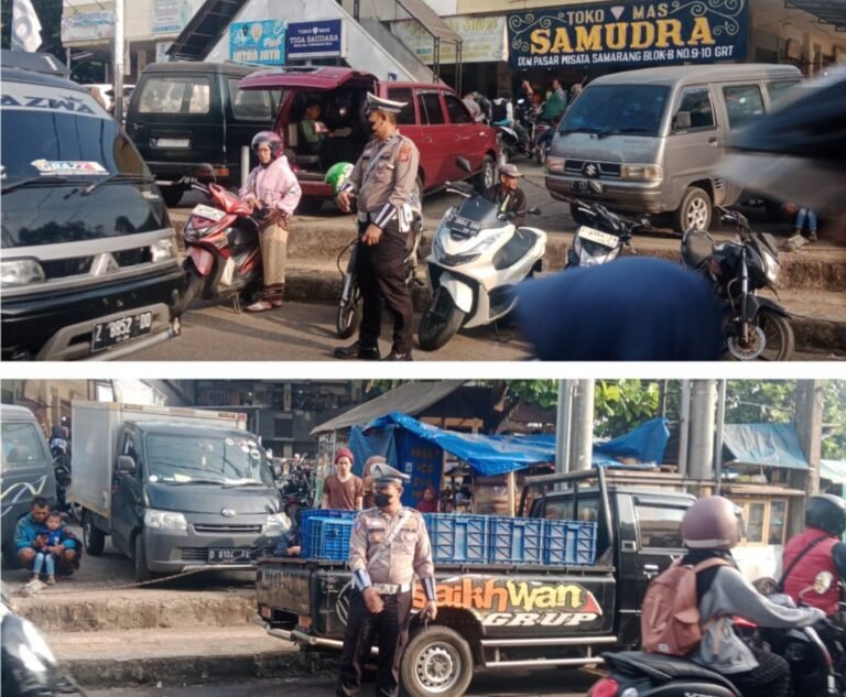 Polsek Samarang Lakukan Pengaturan Lalin Sore, Sekaligus Pengamanan Aktivitas Warga.