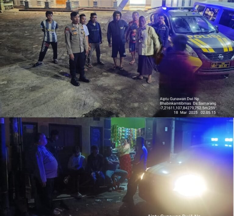 Polsek Samarang Giat Patroli Malam, Sekaligus Bangunkan Masyarakat Untuk Sahur.