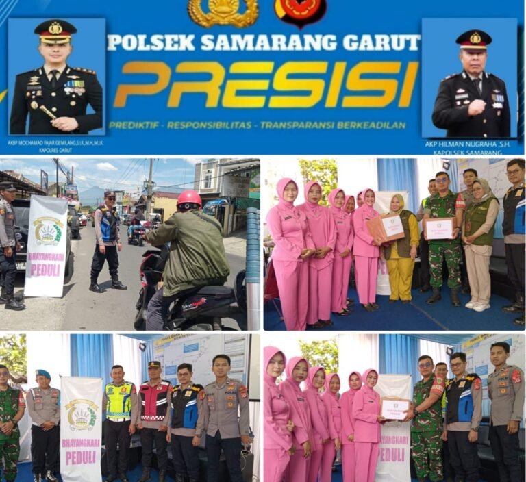 Ketua Bhayangkari Ranting Samarang Bersama Rombongan, Kunjungi Pospam Samarang.