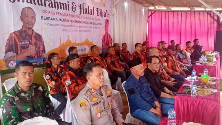 Kapolsek Panjalu Hadiri Halal Bihalal Pemuda Pancasila se-Kabupaten Ciamis di Situ Lengkong