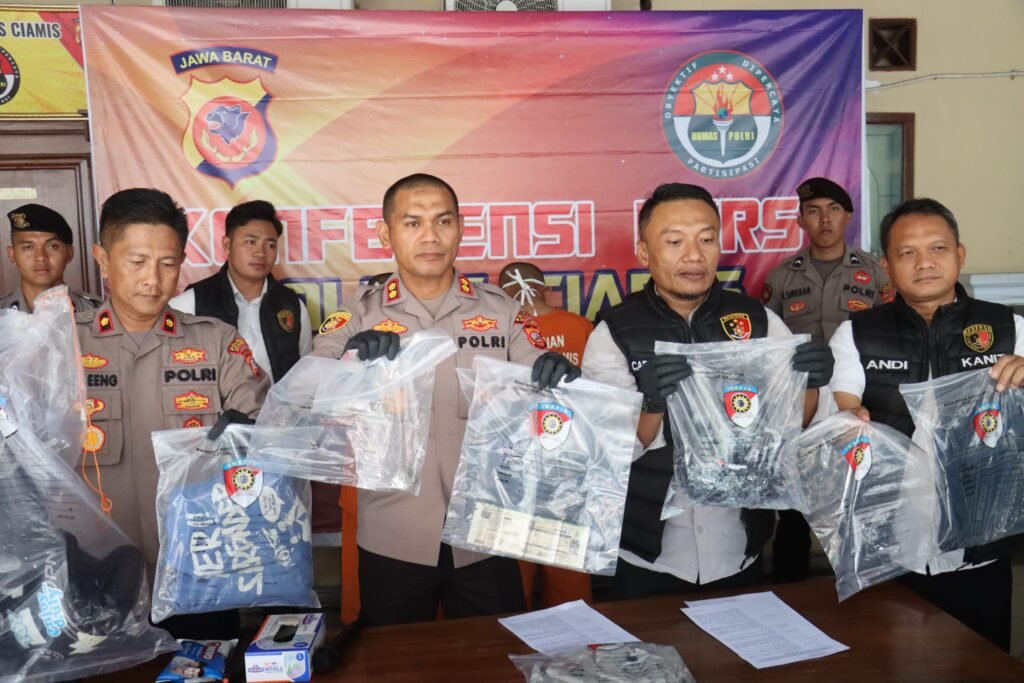 Polres Ciamis Gelar Konferensi Pers Ungkap Kasus Penganiayaan dan Perusakan Kendaraan