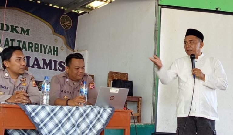 Polsek Rancah Ikut Sosialisasikan Edaran Bupati Ciamis Larangan Siswa Pakai Motor ke Sekolah