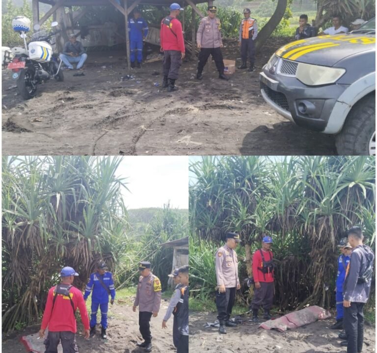 Polsek Caringin Cek TKP Penemuan Mayat Perempuan di Pantai Muara Cilaki