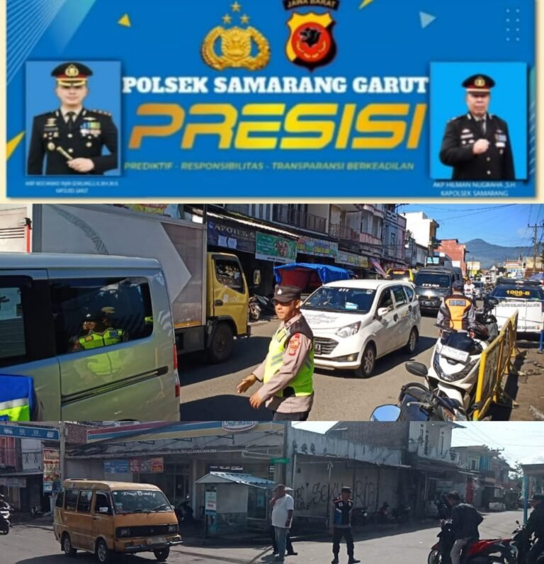 Polsek Samarang Lakukan Pengaturan Lalu Lintas Pada Sore Hari.