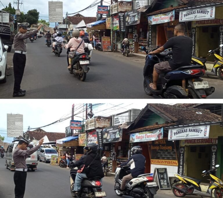 Polsek Samarang Giat Pengaturan Lalin Sore, Wujud Nyata Kehadiran Polri di Tengah Masyarakat.