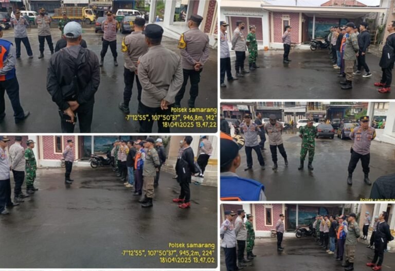 Polsek Samarang Bersama Personil Giat Apel Gabungan, Sekaligus Pengamanan Dzikir Wadzifah.
