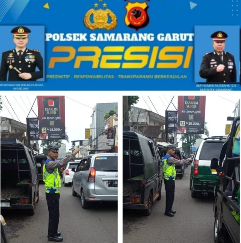 Giat Pengaturan Lalu Lintas Pagi Hari, Di Wilayah Hukum Polsek Samarang.