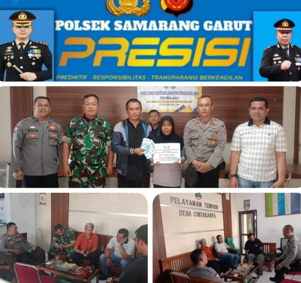 Polsek Samarang Monitoring Penyaluran Bantuan Langsung Tunai BLT Dana Desa Tahap 1 Tahun 2025.