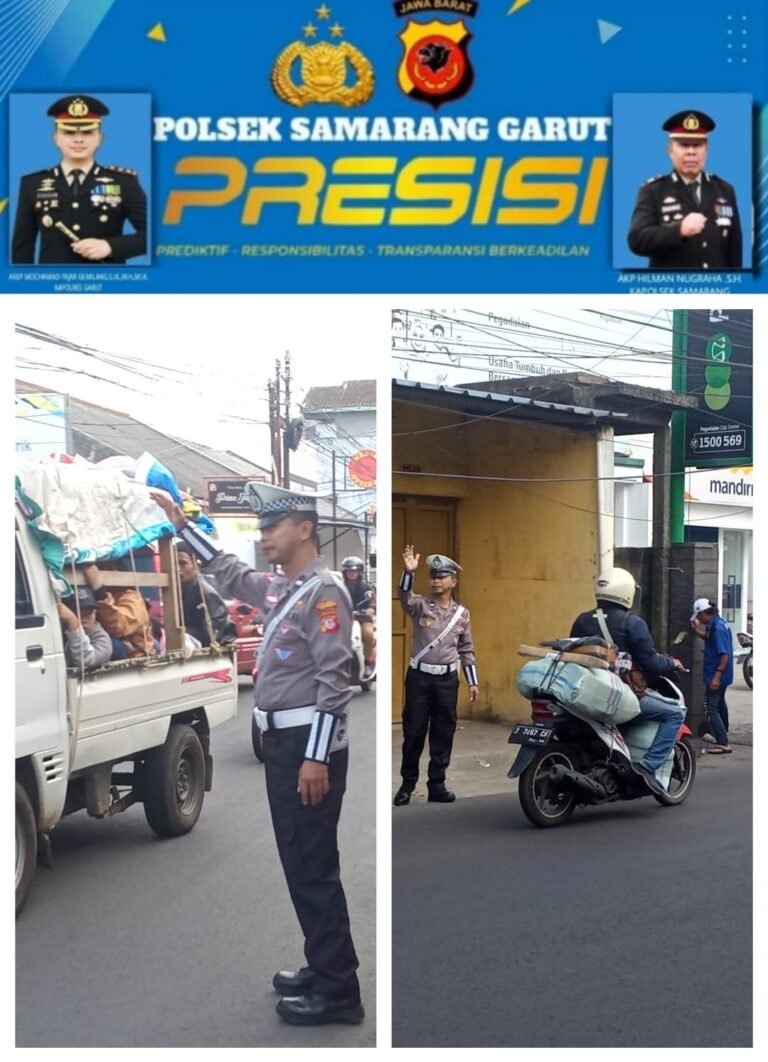Rutinitas Pelayanan Polri Pada Masyarakat, Polsek Samarang Lakukan Pengaturan Lalu Lintas Sore hari