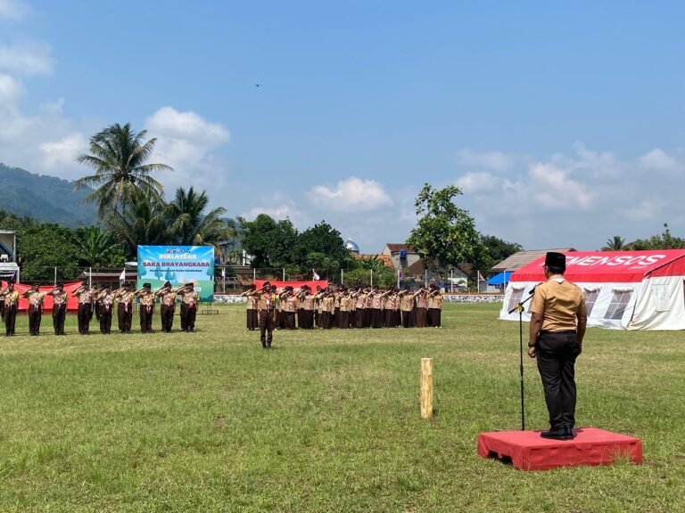 Polsek Panjalu dan Panumbangan Gelar Upacara Pembukaan DIKLATSAR Saka Bhayangkara di Desa Kertaraharja