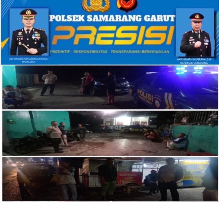 Anggota Polsek Samarang Laksanakan Patroli Siskamling di Desa Sukakarya