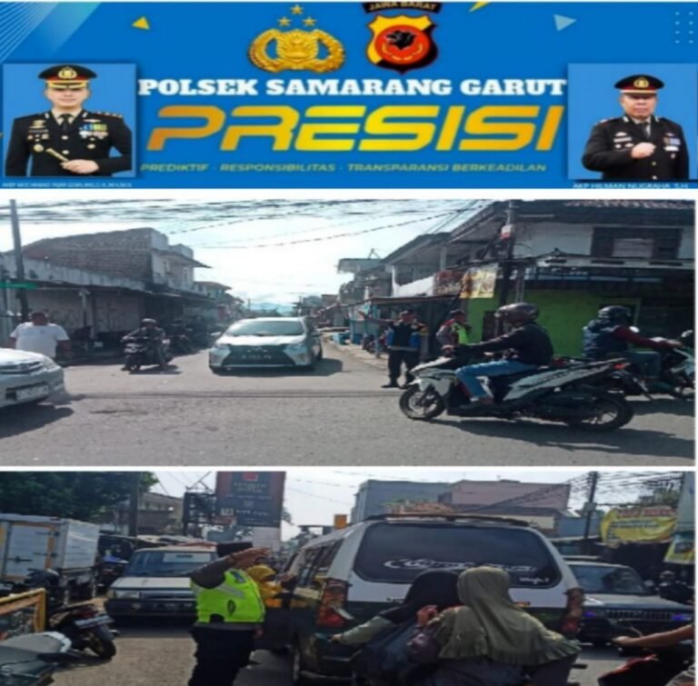 Untuk Memperlancar Kemacetan, Polsek Samarang Lakukan Pengaturan Lalu Lintas di Pagi Hari.
