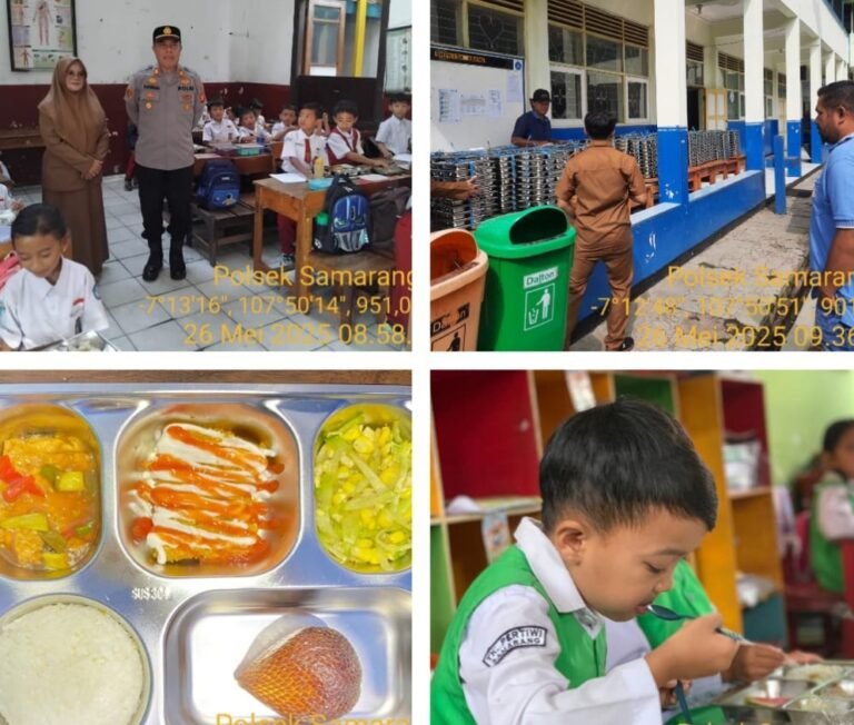 Giat Polsek Samarang Bersama Personil, Monitoring Pemberian Makan Bergizi Gratis