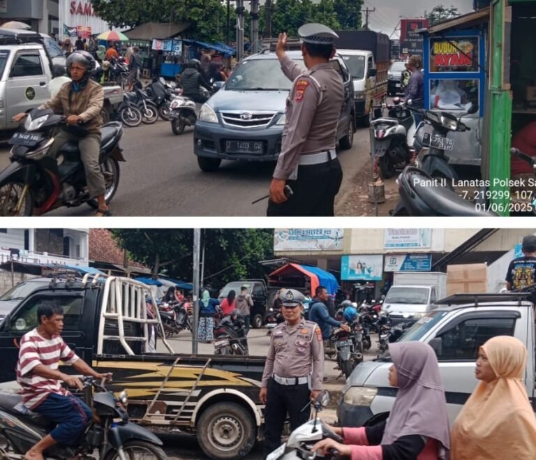 Guna Mengurai Kemacetan, Polsek Samarang Bersama Personil Lakukan Pengaturan Lalin Pagi.