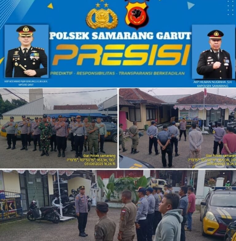 Gelar Apel Gabungan, Dalam Rangka Pengamanan Malam Takbir Idul Adha 1446 H, Di Wilkum Polsek Samarang.