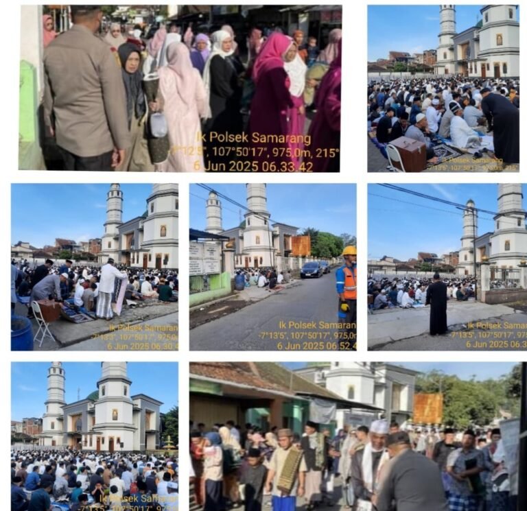 Personil Polsek Samarang, Laksanakan Pengamanan Sholat Idul Adha 1446 H Di Mesjid Agung Samarang.