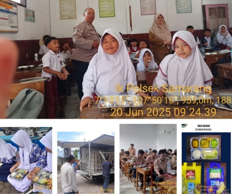 Polsek Samarang Monitoring Pemberian Makan Bergizi Gratis.