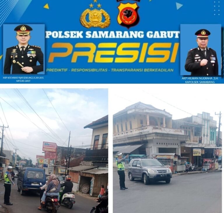 Berikan Keamanan Polsek Samarang Lakukan Pengaturan Lalu Lintas Sore Hari.