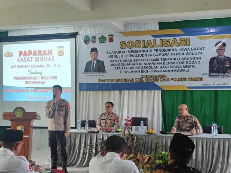 Polres Ciamis Ikut Sosialisasikan 9 Langkah Membangun Pendidikan di Eks Kewadanaan Kawali