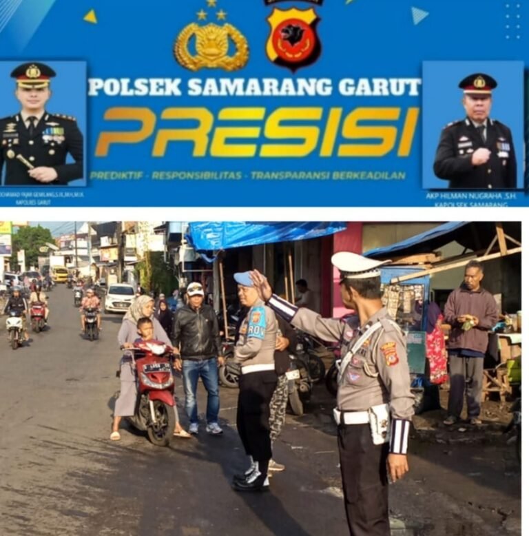 Berikan Keamanan Polsek Samarang Lakukan Pengaturan Lalu Lintas Jam Rawan Pagi