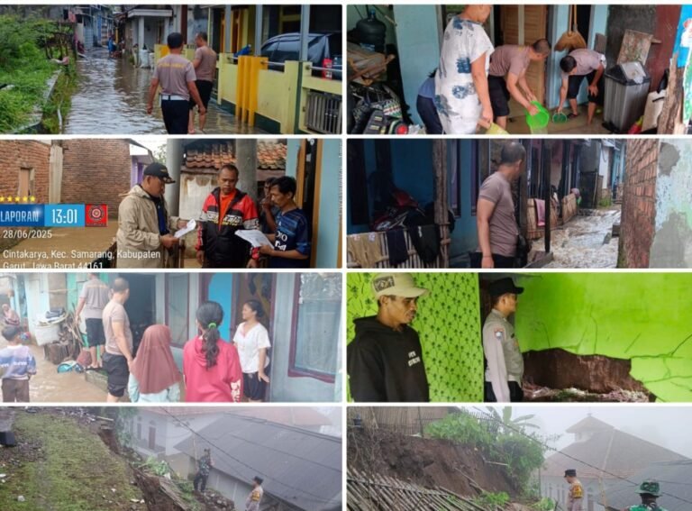 Giat Mitigasi Bencana Alam Pascahujan di Wilayah Hukum Polsek Samarang