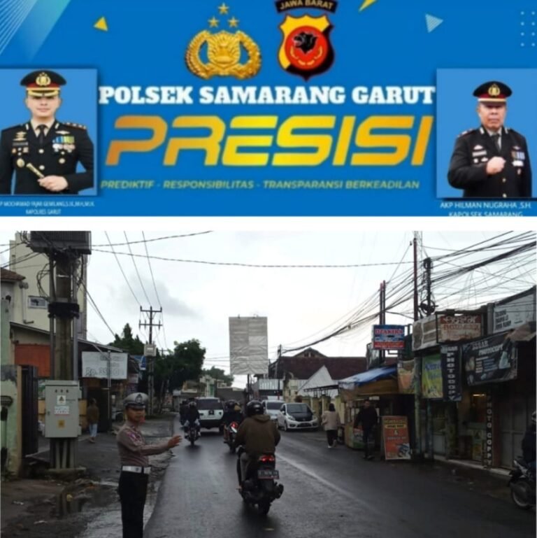 Polsek Samarang Lakukan Pengaturan Lalu Lintas Di Sore Hari.