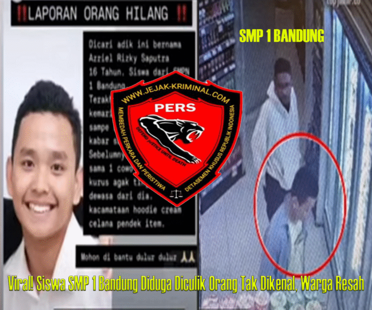 Viral! Siswa SMP 1 Bandung Diduga Diculik Orang Tak Dikenal, Warga Resah