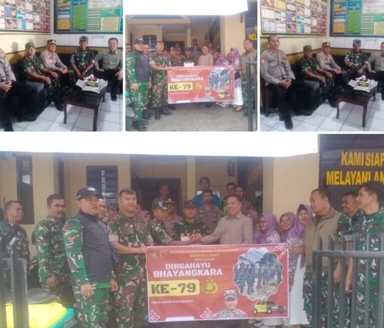 Koramil 1112 Samarang Berikan Ucapan Selamat Hari Bhayangkara ke-79 Kepada Polsek Samarang