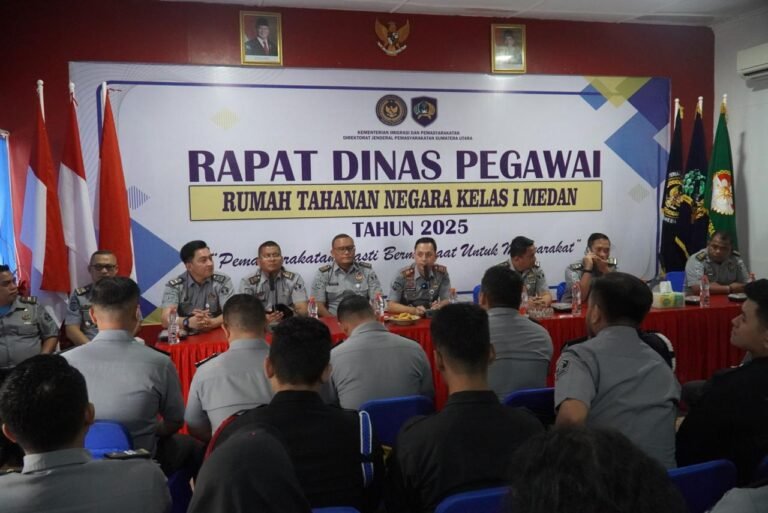 Usai Rapat Dinas Pegawai Rutan I Medan Laksanakan Tes Urine Bersama