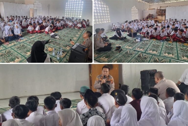 Kapolsek Samarang Bersama Bhabinkamtibmas Laksanakan Giat MPLS dan Arahan Kepada Siswa-siswi.
