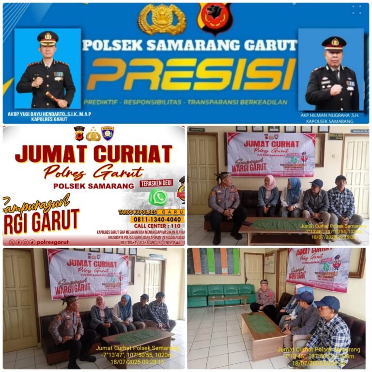 Polsek Samarang AKP Hilman Nugraha.,S.H. Gelar Jum’at Curhat Di Desa Sukakarya.