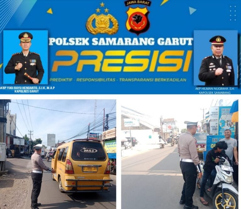 Polsek Samarang AKP Hilman Nugraha.,S.H. Bersama Anggota, Giat Lakukan Pengaturan Lalin Sore.