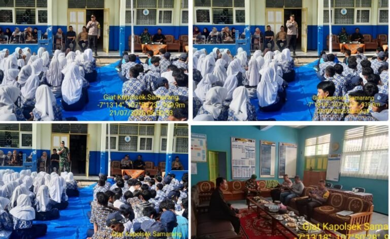 Polsek Samarang AKP Hilman Nugraha.,S.H. Menjadi Pembina Upacara Di SMP Negeri 1 Samarang.