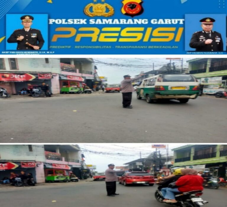 Polsek Samarang, Lakukan Pengaturan Lalu Lintas Di Jam Rawan Kemacetan Sore Hari.