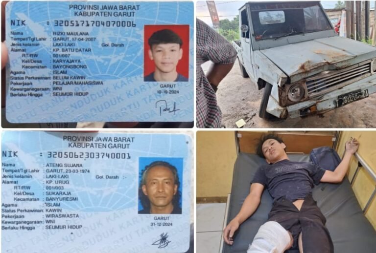 Polsek Samarang Cek TKP Kecelakaan di Jalan Raya Samarang-Bayongbong, 2 Orang Alami Luka-Luka