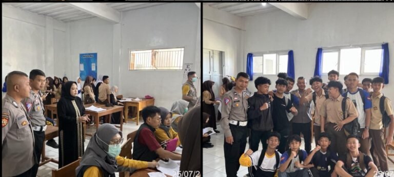 Puskesmas Samarang Bekerja Sama Dengan Polsek Samarang Lakukan Pemeriksaan Kesehatan Secara Gratis Di SMK Al-Madani.