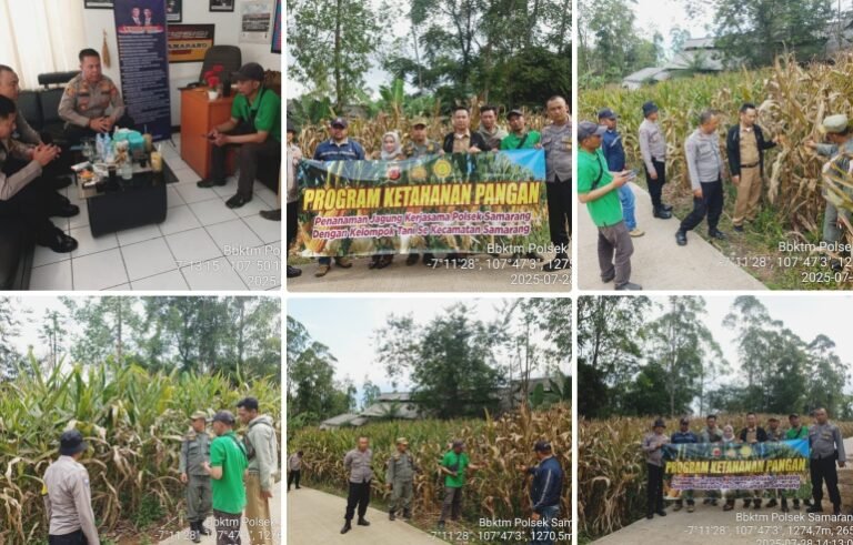 Polsek Samarang Giat Patroli dan Monitoring Lahan Ketahanan Pangan Bersama Petugas PPL dan BPS Kab Garut