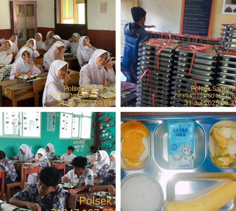 Polsek Samarang Giat Monitoring Makan Bergizi Gratis Di Sekolah Yang Ada Di Wilayah Kec Samarang.