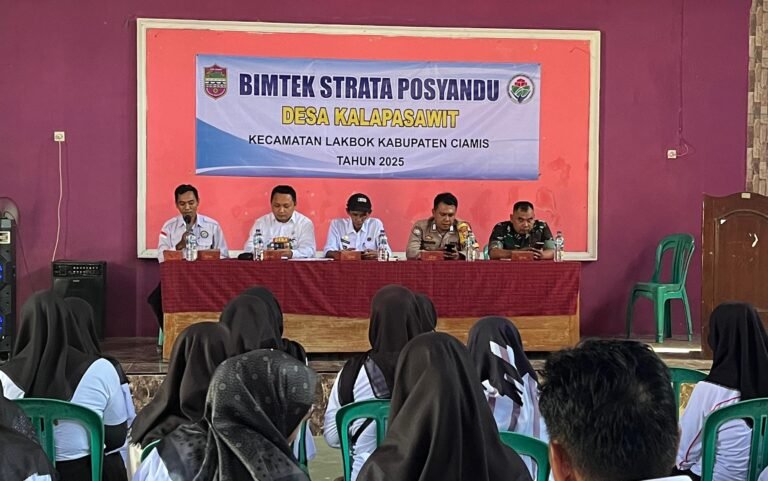 Perkuat Sinergitas, Polsek Lakbok Polres Ciamis Koorkom Bersama Kader Posyandu di Kalapasawit
