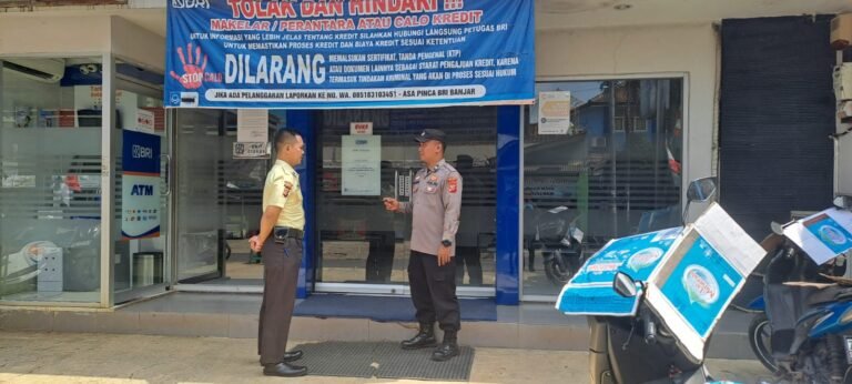 Polsek Cisaga Berikan Pembinaan Satpam Bank BRI untuk Perkuat Keamanan Perbankan
