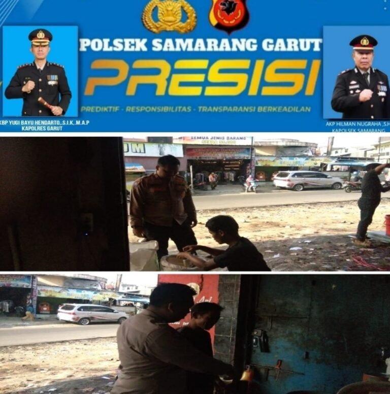 Bhabinkamtibmas Polsek Samarang dan Babinsa Desa Sirnasari Sampaikan Program Kepolisian.