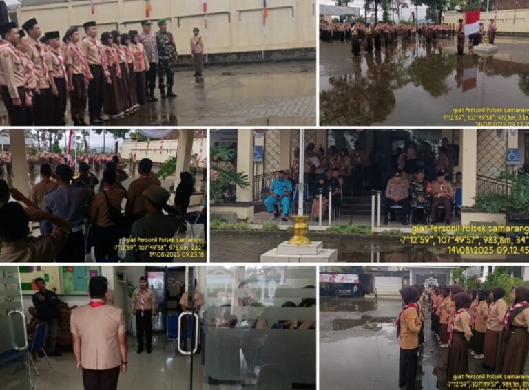 Polsek Samarang Hadiri Upacara Peringatan Hari Gerakan Pramuka Ke-64 Kwaran Samarang Tahun 2025 Tingkat Kec Samarang.