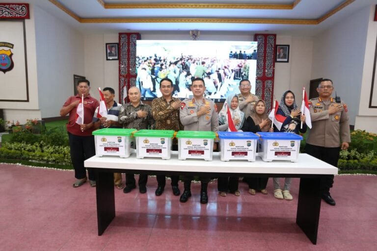 Kapolri Launching Program Pangan Murah Polri Serentak di Seluruh Indonesia, Polda Sumut Salurkan Ratusan Ton Beras