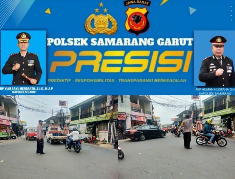Giat Pengaturan Lalu Lintas di Wilayah Hukum Polsek Samarang Polres Garut.