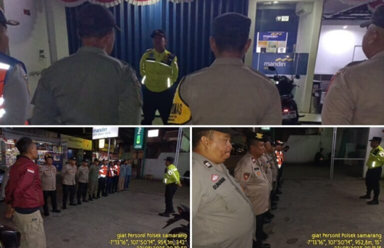 Gelar Apel Gabungan dalam Rangka Cipta Kondisi di Wilayah Hukum Polsek Samarang.